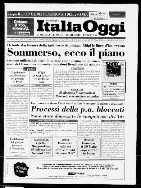 Italia oggi : quotidiano di economia finanza e politica